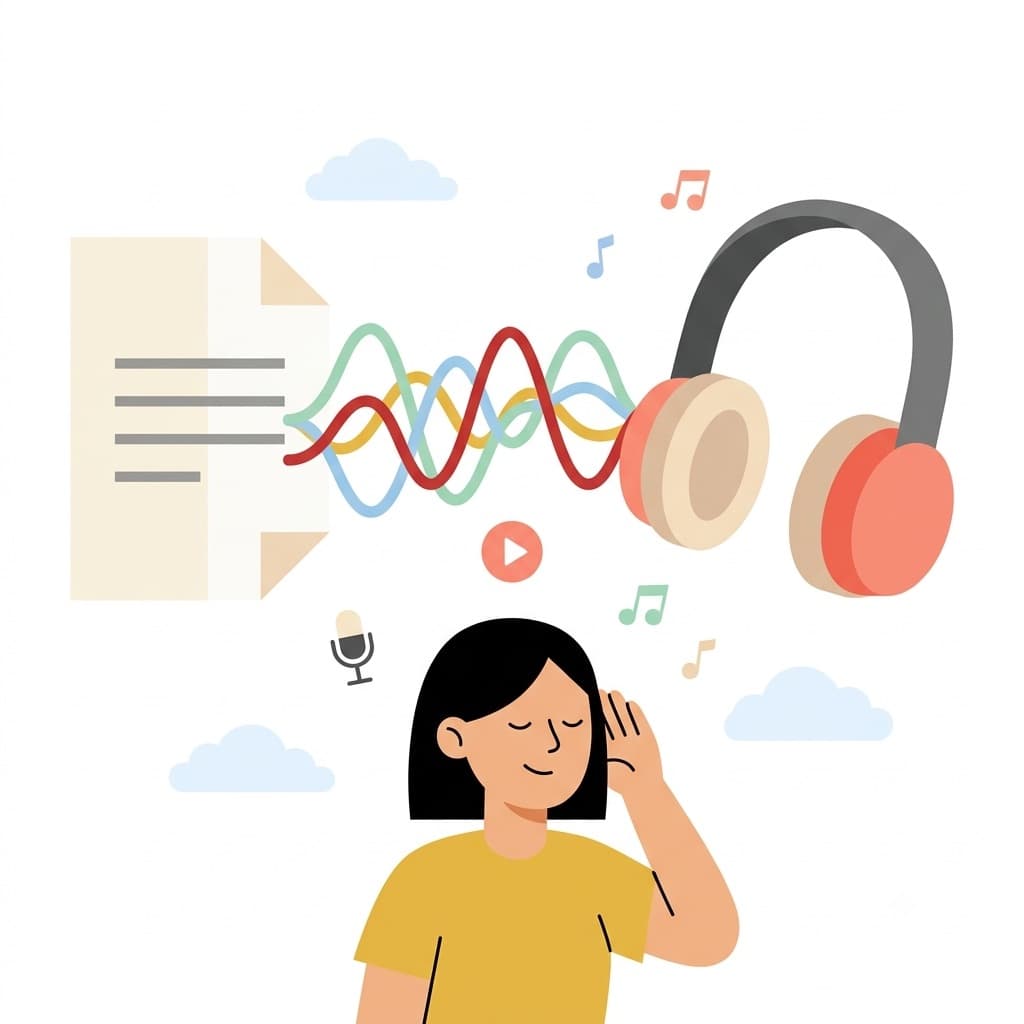 AI turns the text into audio